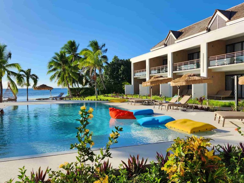 Vue piscine et lagon - Hôtel Cook's Bay 3* à Moorea