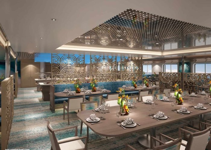 croisière Aranoa Polynésie - salle de restaurant - photo de synthèse